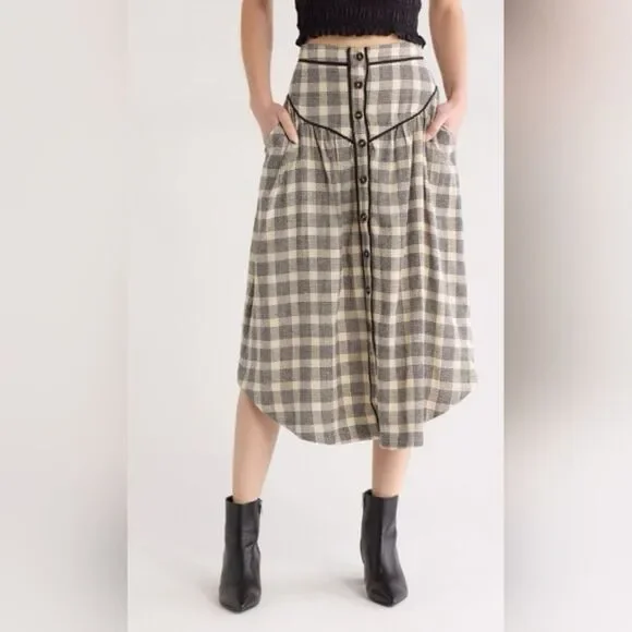 NWT Mother Out Skirts Plaid Skirt - Picture 1 of 6